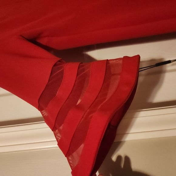 Calvin Kline Elegant Red Women's Dress With Bell 3/4 Sleeves - Picture 2 of 6